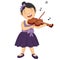 Vector Illustration Of A Little Girl Playing Violi