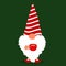 Vector illustration of a little gnome in Christmas style on a dark green background