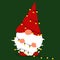 Vector illustration of a little gnome in Christmas style on a dark green background