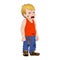 Vector Illustration little hellion boy crying, face showing sadness emotion. Boy has untidy appearance and holding in