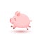 Vector illustration with little running pig