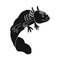 Vector illustration of lizard and axolotl sign. Set of lizard and neotenic vector icon for stock.