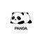 Vector Illustration / Logo Design - Cute baby funny fat cartoon giant panda bear lies on its stomach on the ground