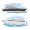 Vector illustration of logo for mega yacht