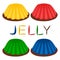 Vector illustration logo for set various dessert jelly