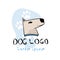 Vector illustration, logo smiling dog.