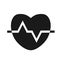 Vector illustration, logo, web icon, hearts and heartbeat graph. Cardio medicine.