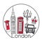 Vector illustration London, Great Britain in trendy minimalist line style.