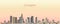 Vector illustration of Los Angeles city skyline at sunrise