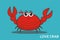 Vector illustration of love red crab