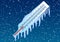 Vector illustration. Low temperature. Thermometer in the cold with icicles.