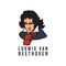 Vector illustration of Ludwig van Beethoven`s face