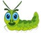 Vector illustration of the maggot of the caterpillar cartoon