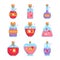 Vector illustration of magic love jars collection