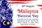 Vector illustration Malaysia National Day, Malaysia flag in trendy grunge style.30 August design template for poster, banner, flay