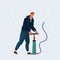 Vector illustration of Man filling air in with pumper.