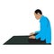 Vector illustration of man prostration for praying of muslim