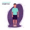 Vector illustration of a man suffering from unexplained weight loss. Weight loss is a symptom of diabetes, depression