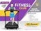 Vector illustration of man walking on treadmill machine for Fitness Club banner or poster design.