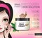 Vector Illustration with Manga style girl and snail cream container.