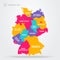 Vector Illustration Map Of Germany With Names