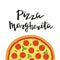 Vector illustration of Margherita Pizza and hand lettering.