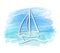 Vector Illustration of Marine Ship Boat Travel Drawn or Sketch for Graphic Design Outline, Sign and Symbol