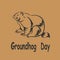 Vector illustration marmot icon. Groundhog Day