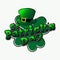 Vector illustration of The mascot of St. Patrick with clover leaf background, font style and texture