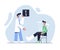 Vector illustration. Medical concept. Appointment with a traumatologist.
