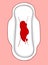 Vector illustration of a Menstrual Blood On Sanitary Pad