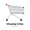 Vector illustration metal empty shopping trolley