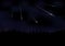 Vector illustration of Meteor Shower. Falling Perseids on dark night sky
