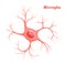 Vector Illustration of microglia.  Neuroglia glial cell