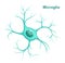 Vector Illustration of microglia.  Neuroglia glial cell