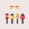 Vector illustration - microphones, journalism, live news, news of the world