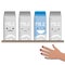 Vector illustration of milk emotions, a carton of milk. Buyer choice in a shop