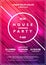 Vector Illustration Minimal house party poster. Futuristic flyer design. Dynamic background with line shapes in motion template