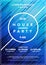 Vector Illustration Minimal house party poster. Futuristic flyer design. Dynamic background with line shapes in motion template