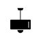 Vector illustration of modern ceiling lamp. Flat icon of drum li