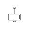 Vector illustration of modern ceiling lamp. Line icon of drum li