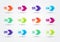 Vector Illustration Modern Colorful Bullet Points With Number 1 To 12. Arrows In Cyber Look