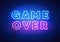 Vector Illustration Modern Game Over Neon Sign With Blue And Pink Glow Effect