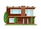 Vector illustration of modern house. Family home. Facade apartment house, cottage, building concept in flat style.