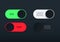 Vector Illustration Modern Interface Switch Set With On, Off, Light Mode And Dark Mode.