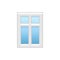 Vector illustration of modern vinyl casement window. Flat icon o