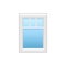 Vector illustration of modern vinyl casement window. Flat icon o