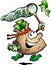 Vector illustration of an Money Sack Hunting Cash