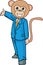 Vector illustration of a monkey businessman,