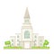 Vector illustration of the Mormon church. Religious architectural building. Flat style